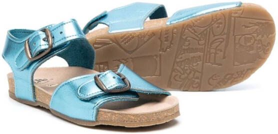 Pèpè Metallic sandalen Blauw