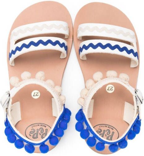 Pépé Kids Cecilia sandalen met pompon Wit