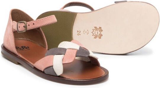 Pépé Kids Chloé gevlochten sandalen Roze