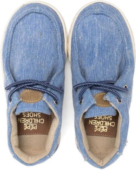 Pépé Kids Mali loafers met spijkerstof design Blauw