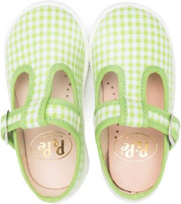 Pépé Kids Vichy schoenen met klittenband Groen