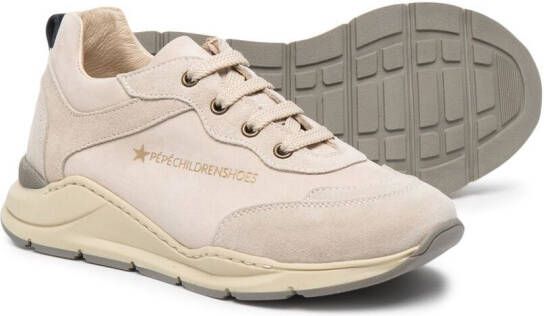 Pèpè Sneakers met logo-reliëf Beige