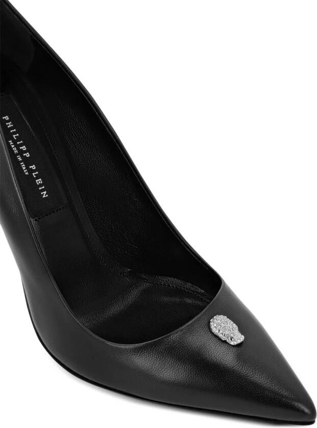 Philipp Plein 105 mm pumps met doodskop applicatie Zwart