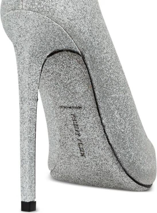 Philipp Plein 120 mm pumps met glitters Zilver