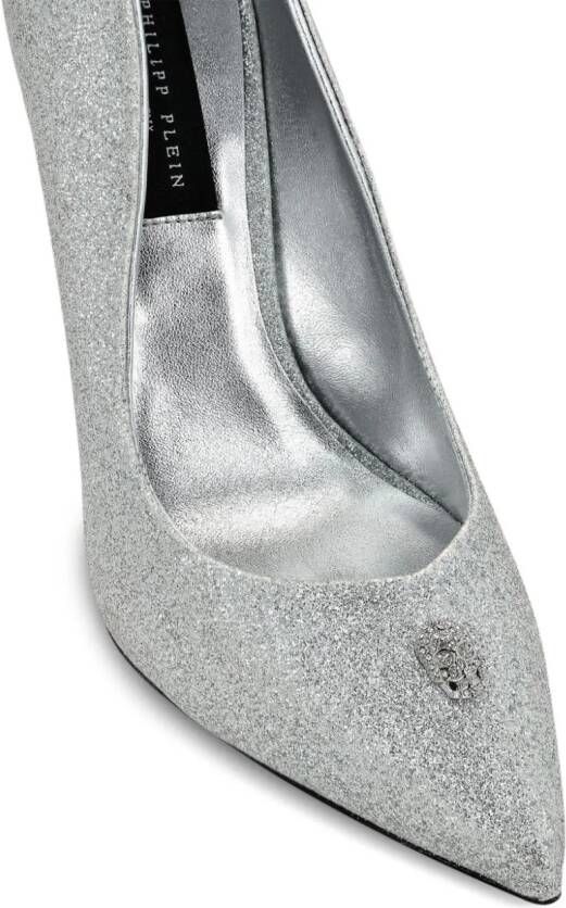 Philipp Plein 120 mm pumps met glitters Zilver