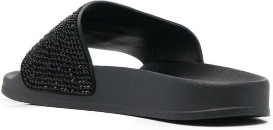 Philipp Plein Badslippers met doodskop Zwart