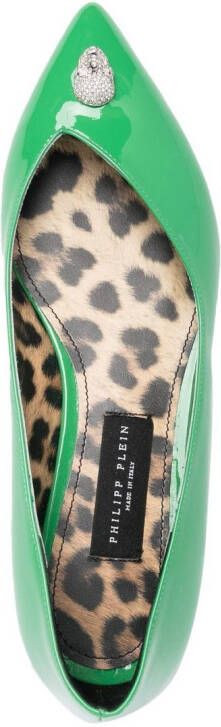 Philipp Plein Ballerina's met doodskop Groen