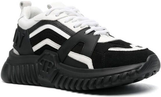 Philipp Plein Bicolor Hexagon hardloopsneakers Zwart