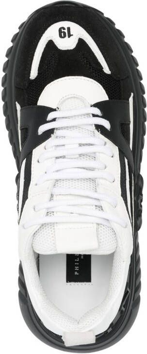 Philipp Plein Bicolor Hexagon hardloopsneakers Zwart