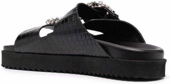 Philipp Plein Cocco leren sandalen Zwart