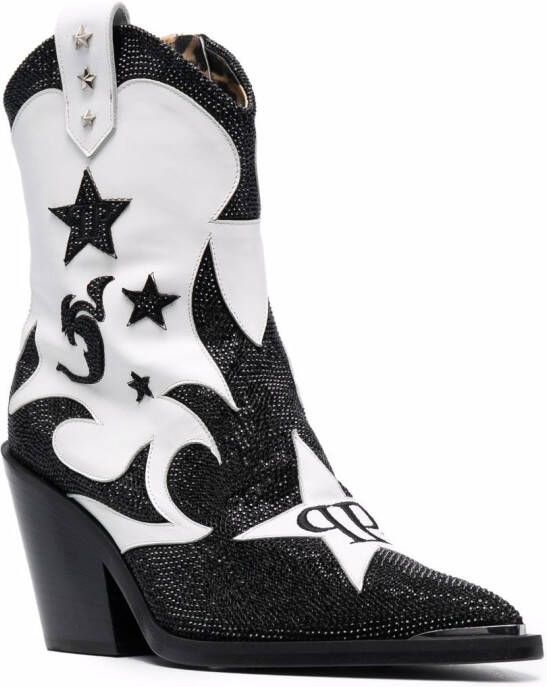 Philipp Plein Cowboylaarzen met bandjes Zwart