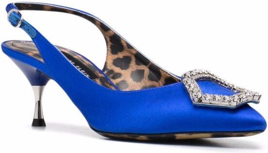 Philipp Plein Crystal Hexagon leren pumps Blauw