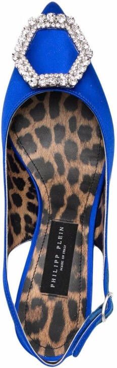 Philipp Plein Crystal Hexagon leren pumps Blauw