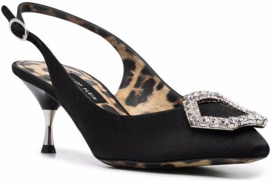 Philipp Plein Crystal Hexagon pumps met hoge hak Zwart