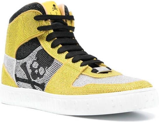 Philipp Plein Crystal Notorious high-top sneakers Geel