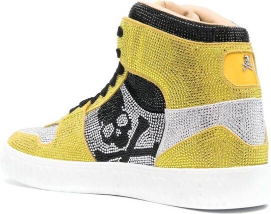 Philipp Plein Crystal Notorious high-top sneakers Geel