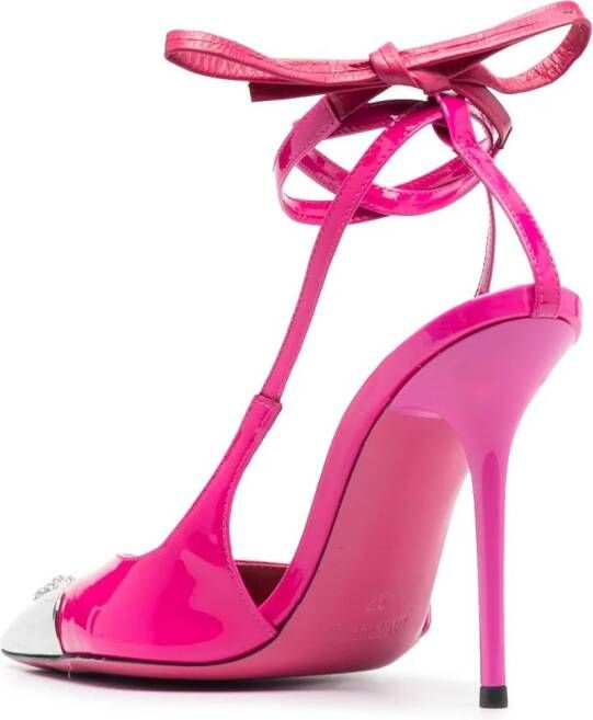 Philipp Plein Crystal Skull leren pumps Roze