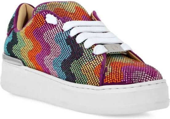 Philipp Plein Crystal Waves Rainbow sneakers Oranje