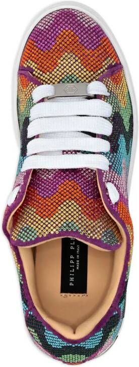 Philipp Plein Crystal Waves Rainbow sneakers Oranje