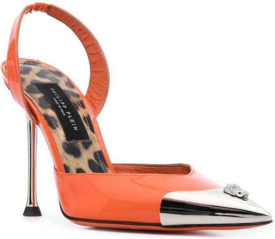 Philipp Plein Decollete leren pumps Oranje