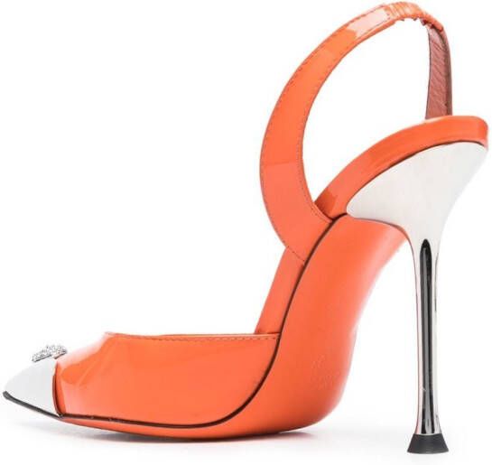 Philipp Plein Decollete leren pumps Oranje