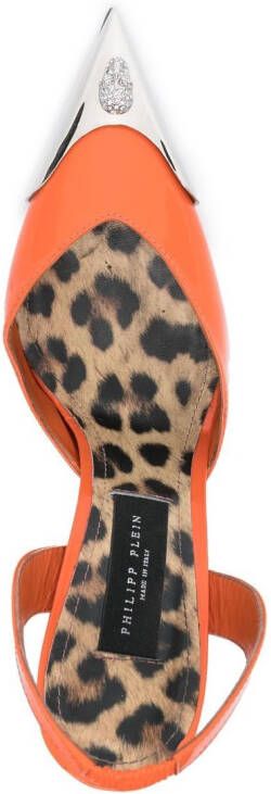 Philipp Plein Decollete leren pumps Oranje