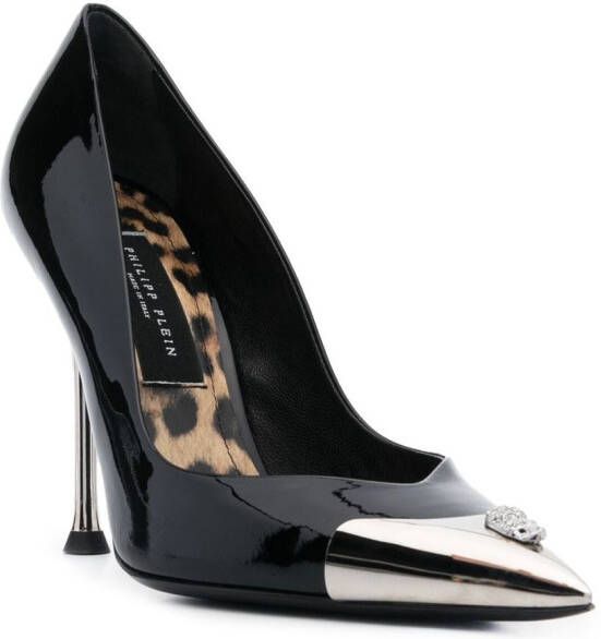 Philipp Plein Decollete pumps met kristallen doodskop Zwart