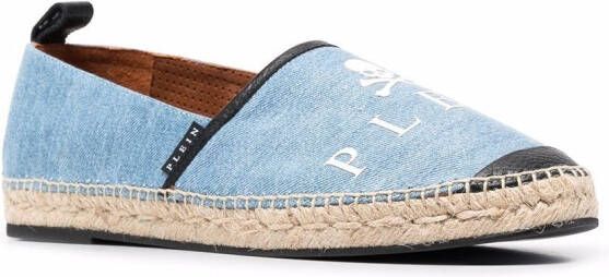 Philipp Plein Espadrilles met doodskop logo Blauw