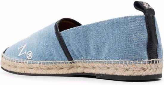 Philipp Plein Espadrilles met doodskop logo Blauw