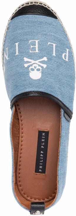 Philipp Plein Espadrilles met doodskop logo Blauw