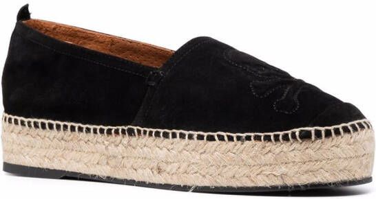 Philipp Plein Espadrilles met geborduurde doodskop Zwart