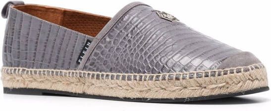 Philipp Plein Espadrilles met logo reliëf Grijs