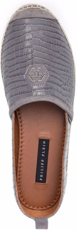 Philipp Plein Espadrilles met logo reliëf Grijs