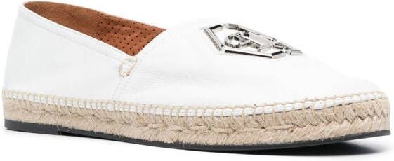 Philipp Plein Espadrilles met logoplakkaat Wit