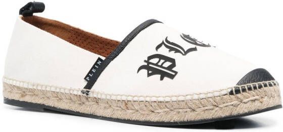 Philipp Plein Espadrilles met logoprint Wit