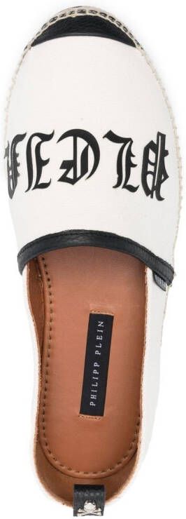 Philipp Plein Espadrilles met logoprint Wit