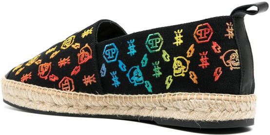 Philipp Plein Espadrilles met logoprint Zwart