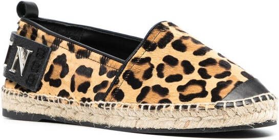 Philipp Plein Espadrilles met luipaardprint Bruin