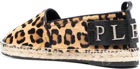 Philipp Plein Espadrilles met luipaardprint Bruin