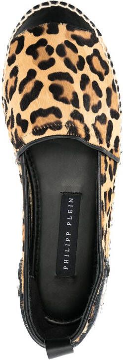 Philipp Plein Espadrilles met luipaardprint Bruin