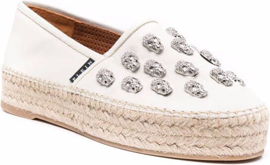 Philipp Plein Espadrilles verfraaid met kristallen Wit