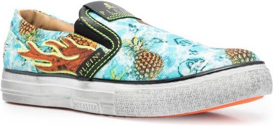 Philipp Plein Flame slip-on sneakers Blauw