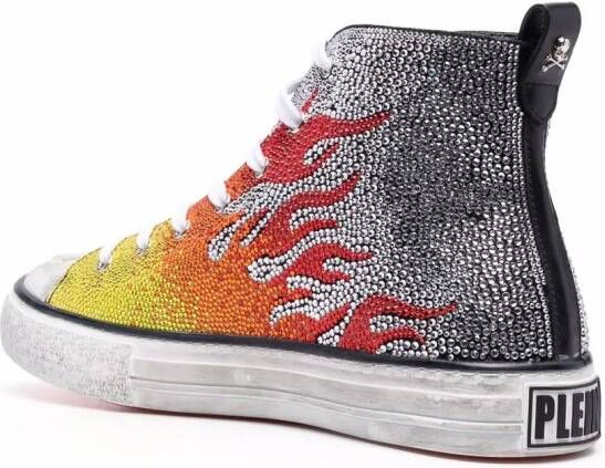 Philipp Plein Flames Megastar high-top sneakers Zilver