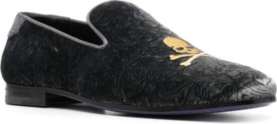 Philipp Plein Fluwelen loafers Grijs