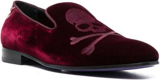 Philipp Plein Fluwelen loafers Rood