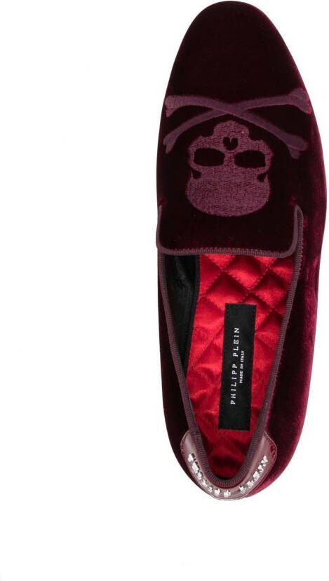 Philipp Plein Fluwelen loafers Rood