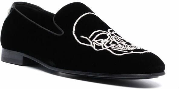 Philipp Plein Fluwelen loafers Zwart