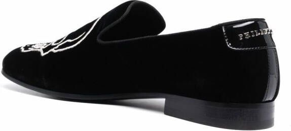 Philipp Plein Fluwelen loafers Zwart