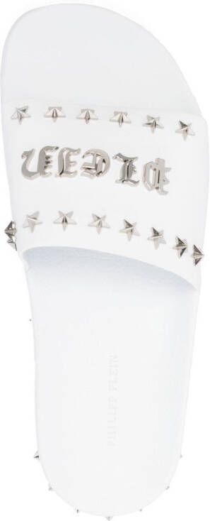 Philipp Plein Gothic Plein sandalen met studs Wit