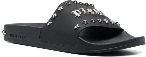 Philipp Plein Gothic Plein sandalen met studs Zwart